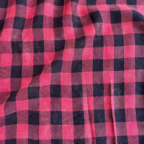 Anthropologie Cloth & Stone Red Buffalo Plaid Flutter Sleeve Dress Size Medium - Picture 3 of 7